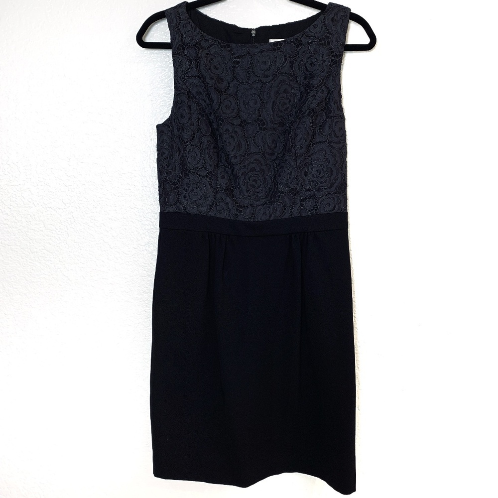 Trina Turk Black Dress Size‎ 8 Lace Top Half LBD Little Black Dress Party Event